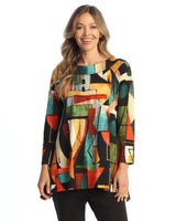 Cotton Spandex Round Neck Raglan Sleeve Tunic - KS6