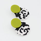 Lime, Black and White Lola Statement Earrings