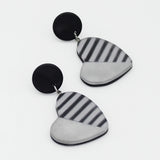 Silver Stripe Frosted Heartstrings Earring