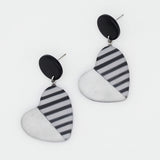Silver Stripe Frosted Heartstrings Earring