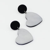 White Frosted Heartstrings Earring