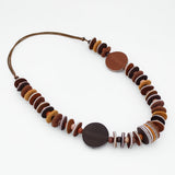 Vivid Shades of Brown Leather Necklace
