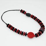 Vivid Red Leather Necklace