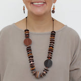 Vivid Shades of Brown Leather Necklace