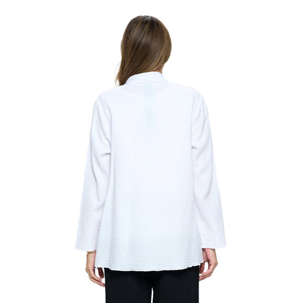 Just In! Focus Lightweight Waffle Cardigan in White - LW-116-WT