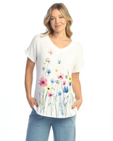 "Chloe" Mineral Washed Gauze Short Sleeve Top - M104-2088 - Size 2X