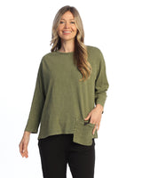Solid Mineral Washed Tunic Top - M112-