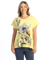 Mineral Washed Raglan Short-Sleeve Top - M115