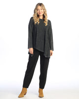 Mineral Washed Asymmetric Hem Cotton Slub Top - M119