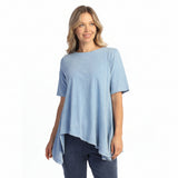 Mineral Washed Asymmetric Hem Cotton Slub Top - M119