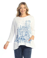 "Europa" Mineral Washed Patch Pocket Tunic Top - M12-2087