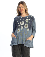 Mineral Washed Patch Pocket Tunic Top - M12