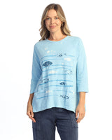 Mineral Washed Patch Pocket Tunic Top - M12
