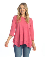 Mineral Washed Cotton Top w/ Linen Handkerchief Hem - M126 - Limited Sizes!