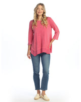 Mineral Washed Cotton Top w/ Linen Handkerchief Hem - M126 - Limited Sizes!