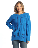 "Oceana" Mineral Washed Tunic Top w/ Slub Rib Contrast- M128-2150