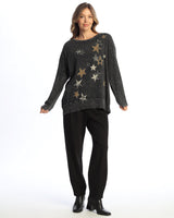 "Starla" Mineral Washed Tunic Top w/ Slub Rib Contrast- M128-2165