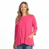 Solid Mineral Washed Patch Pocket Tunic Top - M12