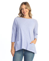 Solid Mineral Washed Patch Pocket Tunic Top - M12