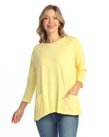 Solid Mineral Washed Patch Pocket Tunic Top - M12