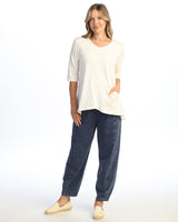 Mineral Washed V-Neck Top - M139