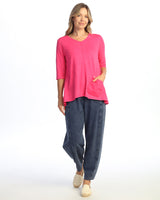 Mineral Washed V-Neck Top - M139