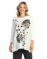 "Retro" Mineral Washed Tunic with Linen Contrast - M62-2101