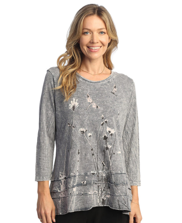Jess & Jane "Together" Floral Print Layered Tunic Top - M66-1752 - MID