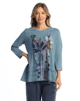 Jess & Jane Floral Print Layered Tunic Top - M66