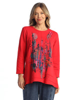 "Big Apple" Cotton Fleece Pocket Tunic - M88-2156