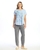 “Caribe" Tie-Dye Print Short Sleeve Top - M91-2000 - Sizes 1X & 2X