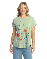 “Chloe" Tie-Dye Print Short Sleeve Top - M91-2088 - Size 1X