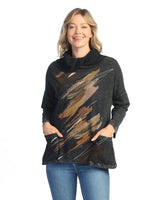 "Opera" Mineral Washed Cowl Neck Tunic Top - M99-2030 - Sizes L & 1X