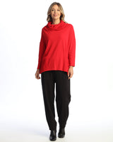 Mineral Washed Cowl Neck Tunic Top - M99