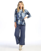 "Mariposa" French Brush Patch Pockets Tunic Top - NB1-1975