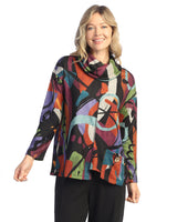 "Ponderosa" French Brush Turtleneck Tunic Top with Pocket - NB3-1963