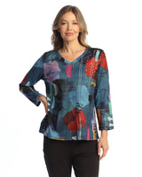 "Palette" Novelty Brush V-Neck Top - NB4-2144