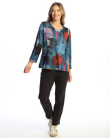"Palette" Novelty Brush V-Neck Top - NB4-2144