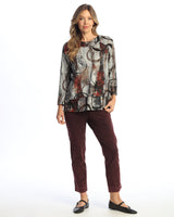 "Edition" Novelty Brush Overlap Hem Top - NB5-2127