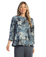 Novelty Brush Overlap Hem Top - NB5-