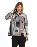Novelty Brush Gathered Neck Top - NB6-