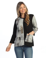 Novelty Brush Split Print Top - NB7