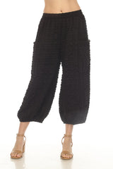 Pucker Lantern Ankle Pant in Black -P3732-BLK