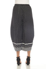 Polka-Dot Crop Pant in Black & White - P3747