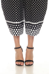 Polka-Dot Crop Pant in Black & White - P3747