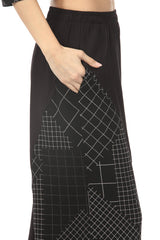 Mixed Check-Print Pull-On Crop Pant - P4210