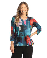 V-Neck Top with Tulip Hem - PS7