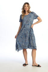 "Dakota" Crushed Short Sleeve Travel Dress - RC9-1678 - Size 2X