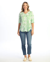 Crushed V-Neck Half Sleeve Top - SC3