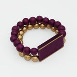 Purple Bar and Bead Bracelet